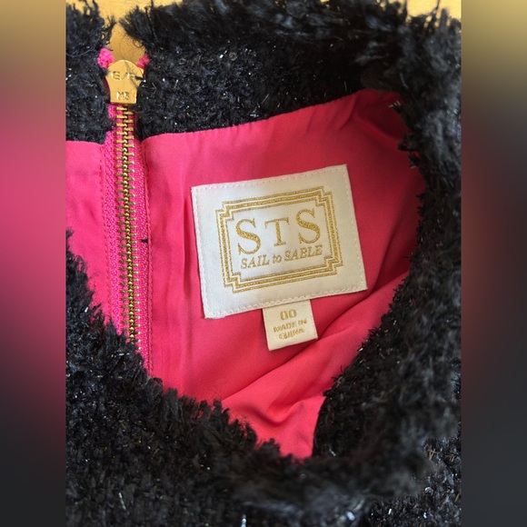 NWOT Sail to Sable Tweed Sparkle Sleeveless Mini Dress, size 00 - Picture 6 of 7